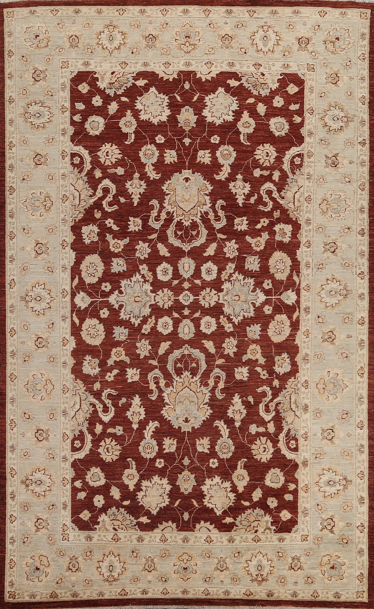 Vegetable Dye Chobi Peshawar Oriental Wool Rug 6x9