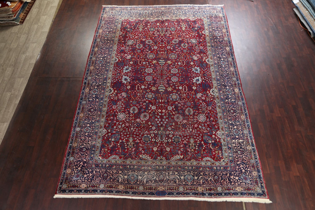 Antique Vegetable Dye Kerman Lavar Persian Rug 10x15