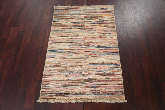 Handmade Gabbeh Kashkoli Oriental Wool Rug 3x4