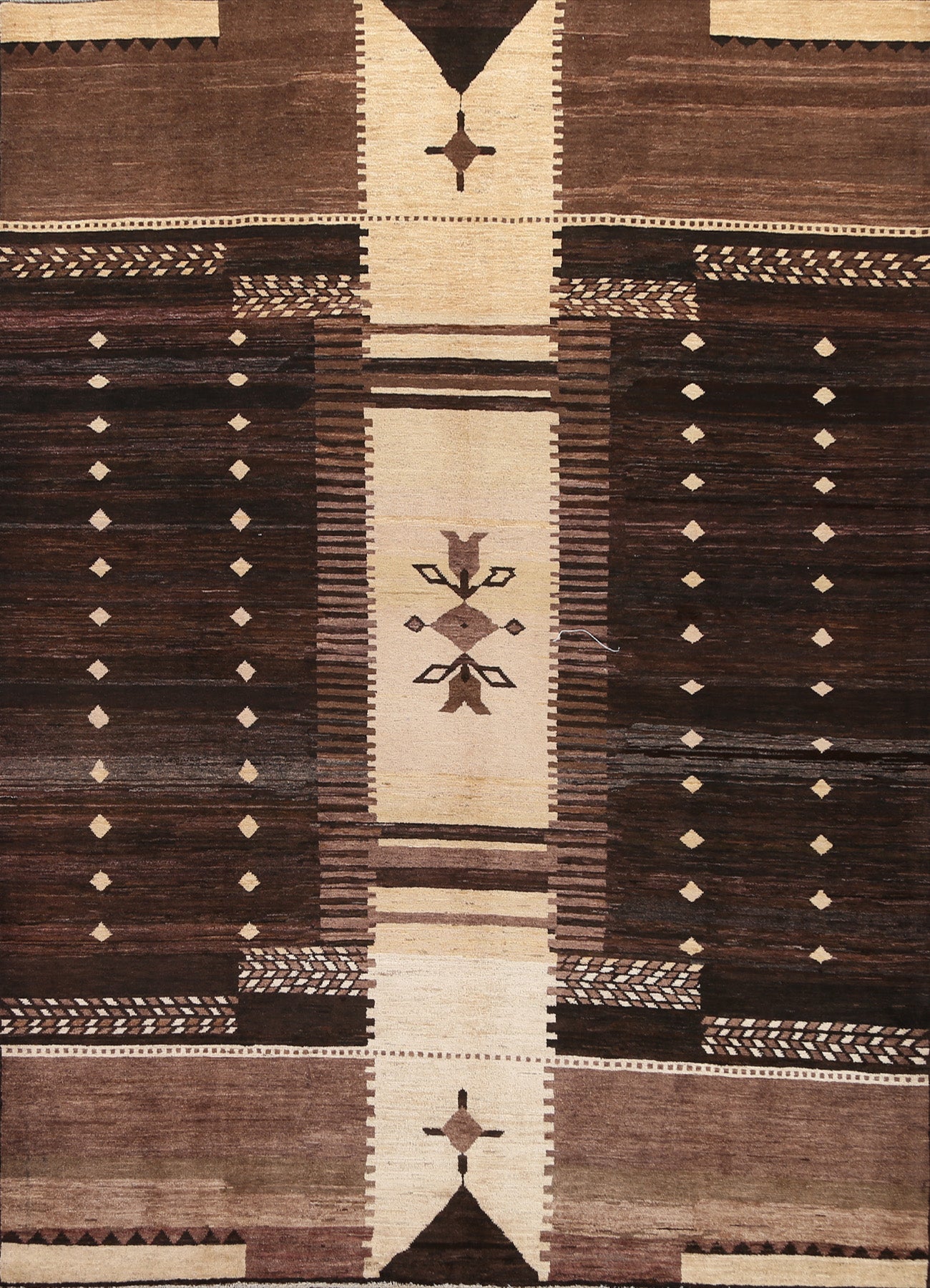 Brown Vegetable Dye Gabbeh Kashkoli Oriental Rug 7x9