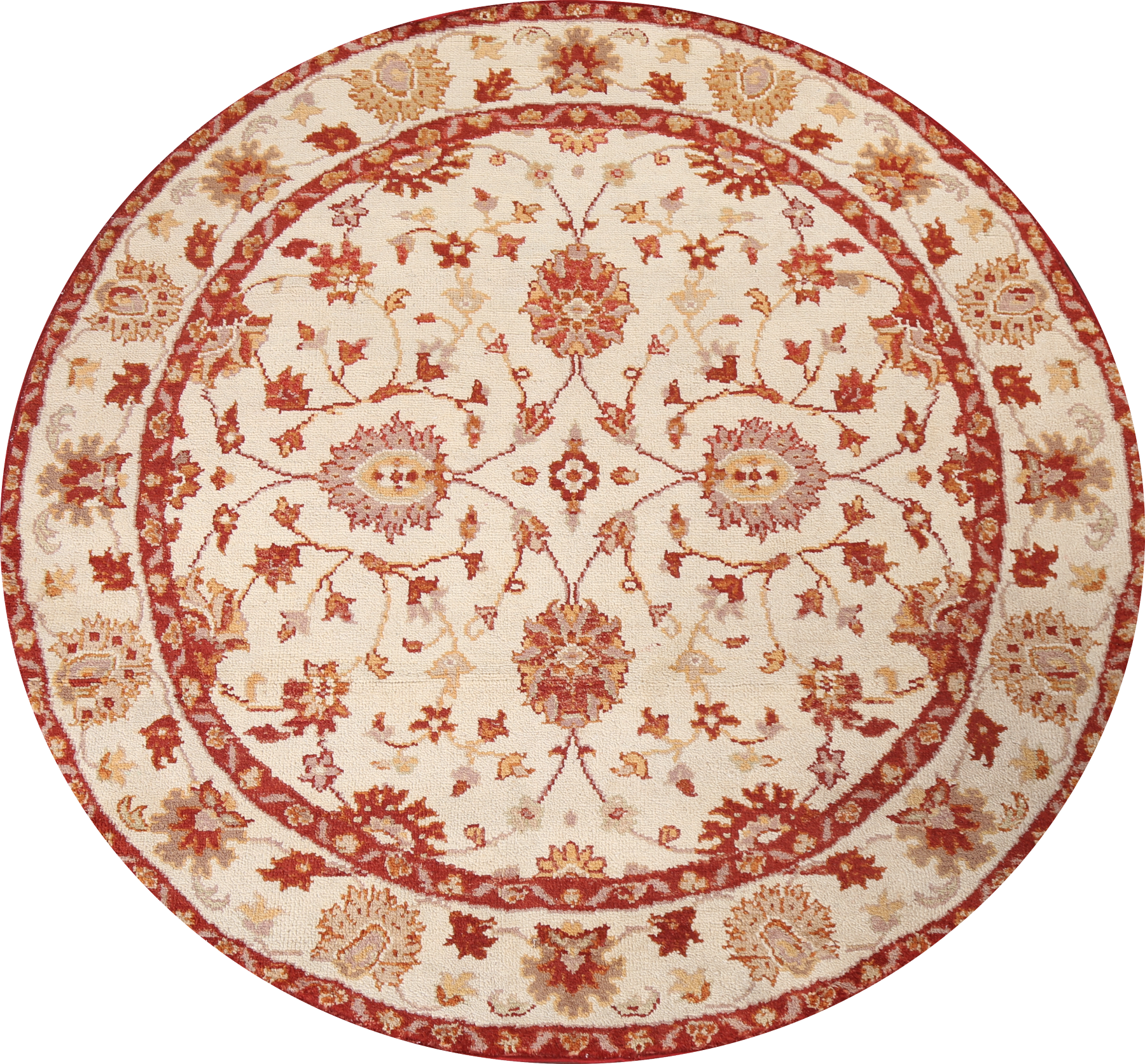 Handmade Wool Oushak Oriental Round Rug 6x6