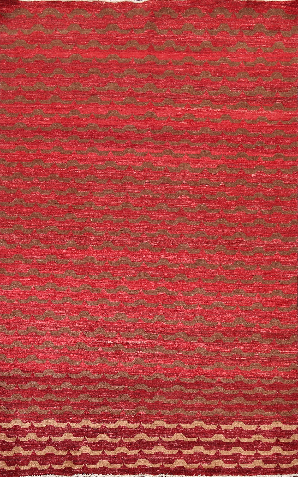 Hand-Knotted Wool Gabbeh Kashkoli Oriental Rug 6x9