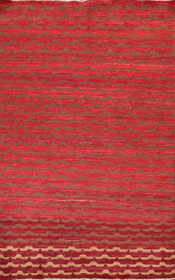 Hand-Knotted Wool Gabbeh Kashkoli Oriental Rug 6x9