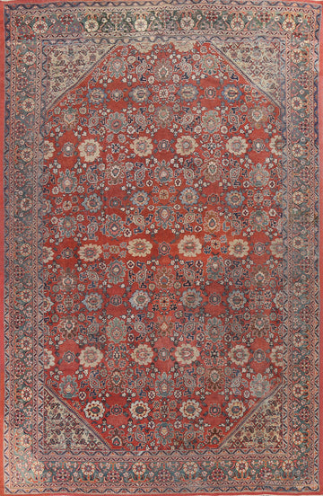 Pre-1900 Antique Vegetable Dye Sultanabad Ziegler Persian Rug 11x14