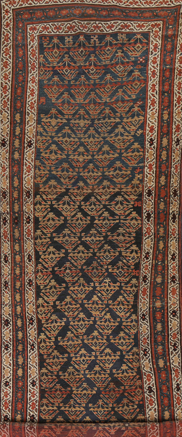 Pre-1900 Antique Vegetable Dye Karabagh Oriental Runner Rug 3x15