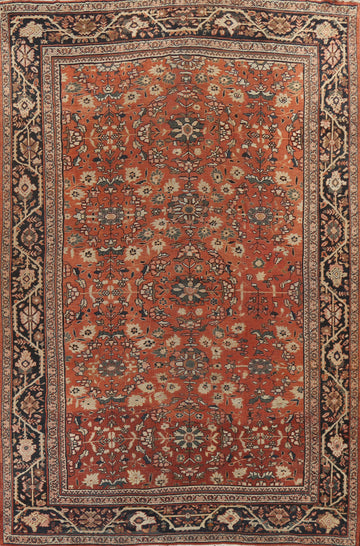 Pre-1900 Antique Vegetable Dye Mahal Persian Rug 10x13