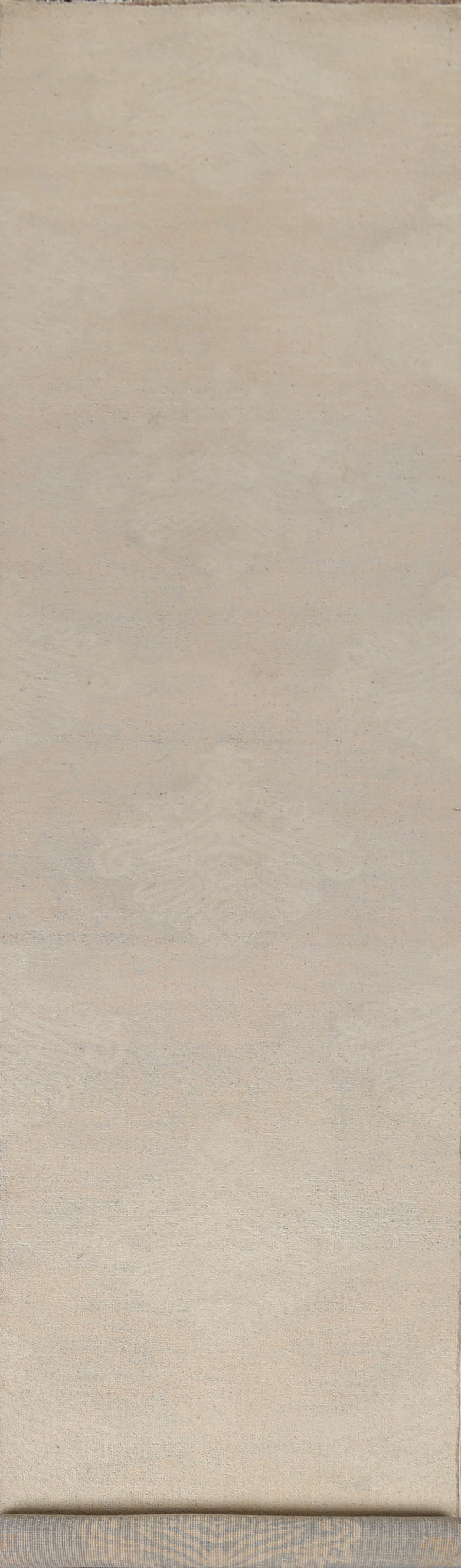 Neutral Vegetable Dye Oushak Oriental Runner Rug 2x14