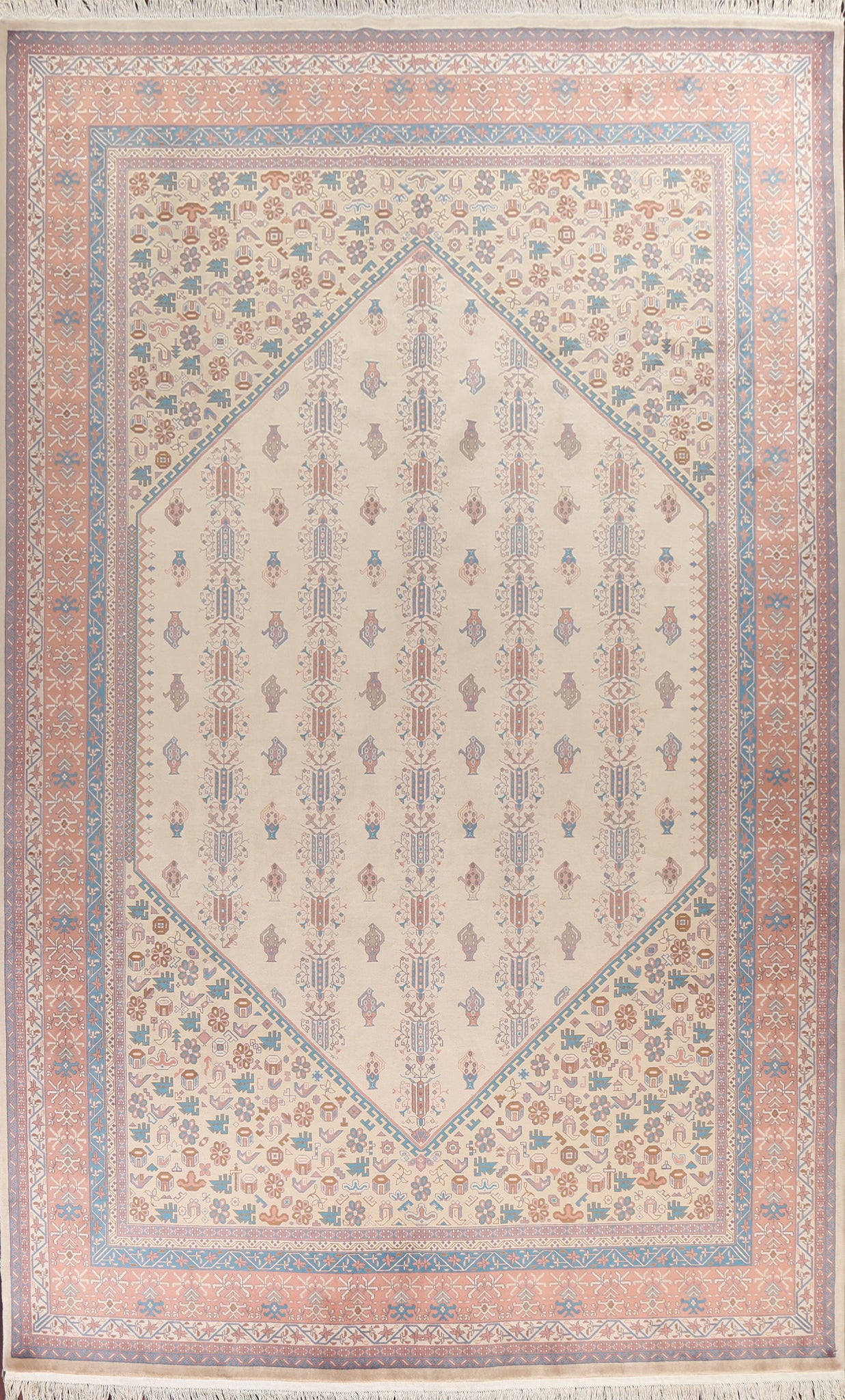 Large Vegetable Dye Art Deco Oriental Area Rug 10x14