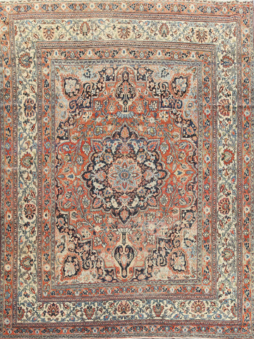 Pre-1900 Antique Vegetable Dye Dorokhsh Persian Rug 8x11