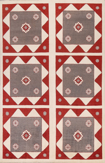 Handmade Gabbeh Kashkoli Oriental Wool Rug 6x8