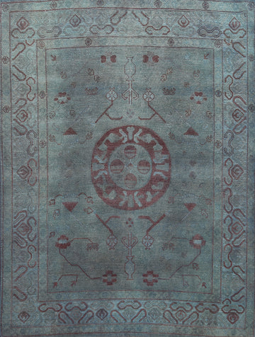 Hand-Knotted Wool Khotan Oriental Area Rug 8x10