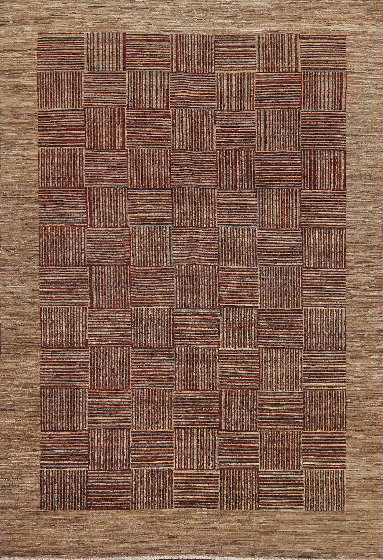 Hand-Knotted Gabbeh Kashkoli Oriental Area Rug 6x9