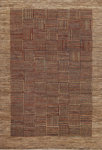 Hand-Knotted Gabbeh Kashkoli Oriental Area Rug 6x9