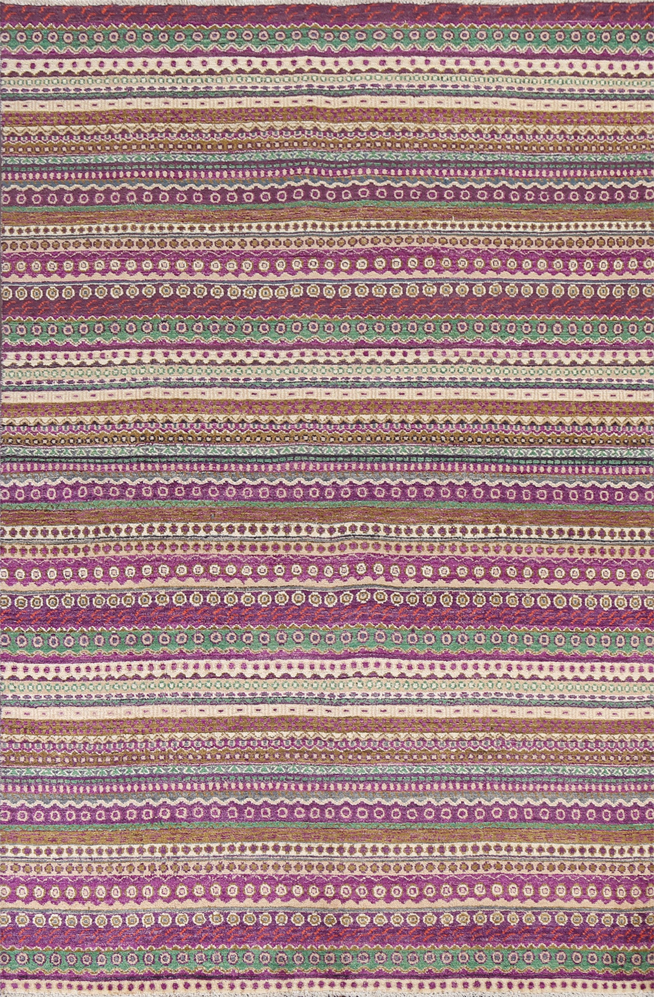 Striped Wool Gabbeh Kashkoli Oriental Area Rug 6x8