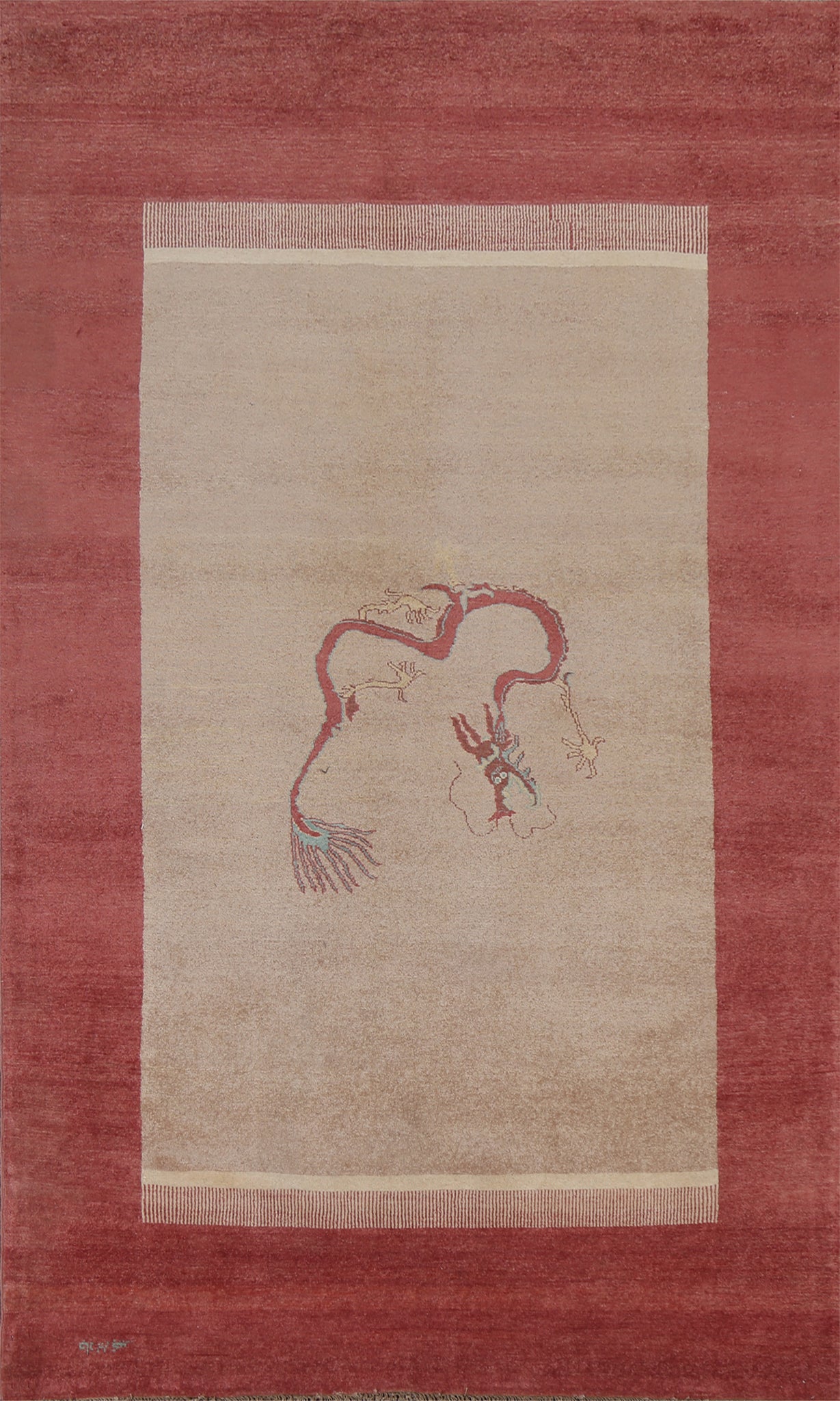 Animal Design Gabbeh Kashkoli Oriental Area Rug 5x8