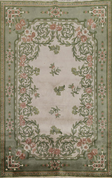 Floral Wool Nepalese Handmade Oriental Rug 6x9