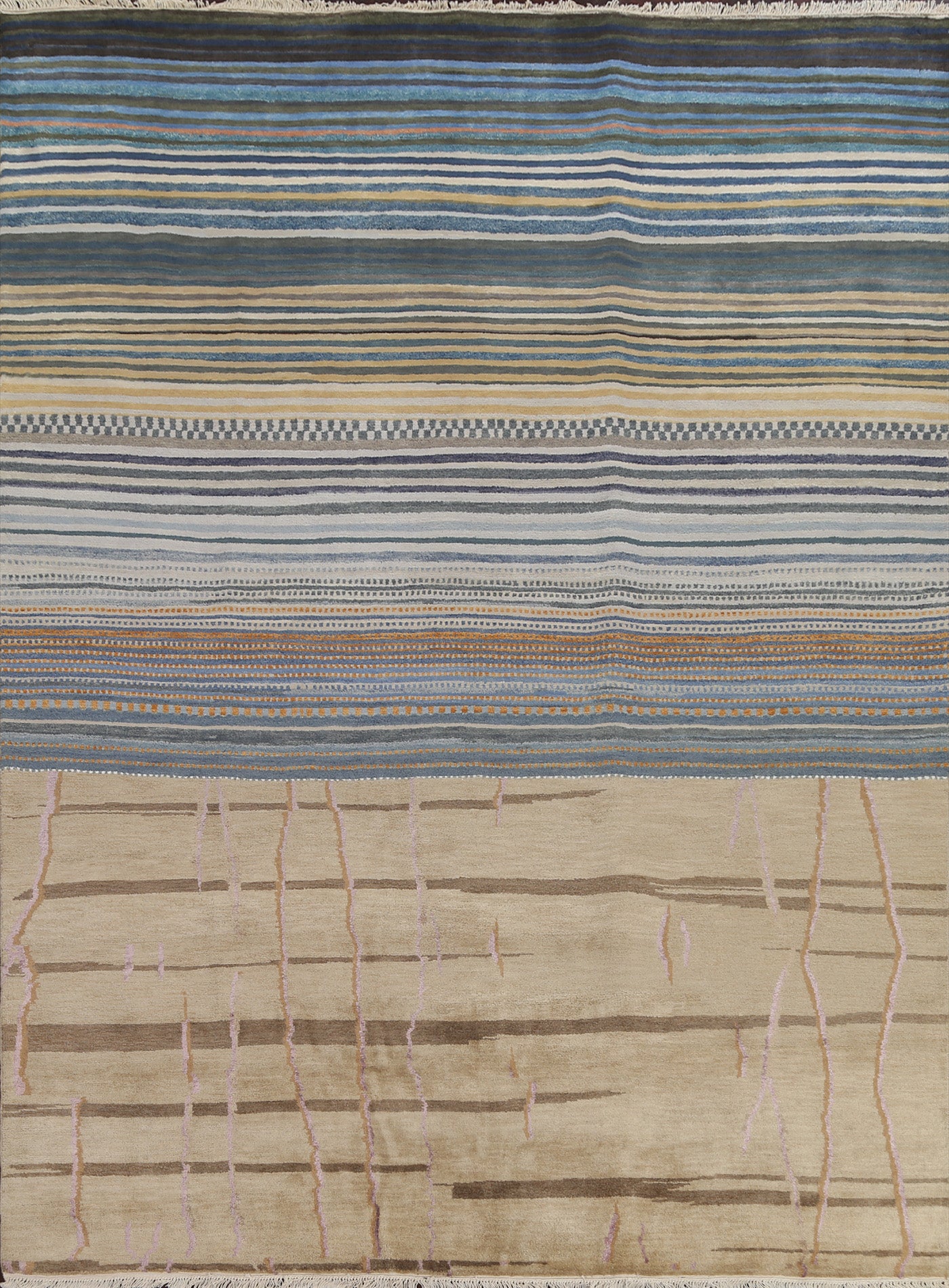 Contemporary Abstract Oriental Area Rug 8x10