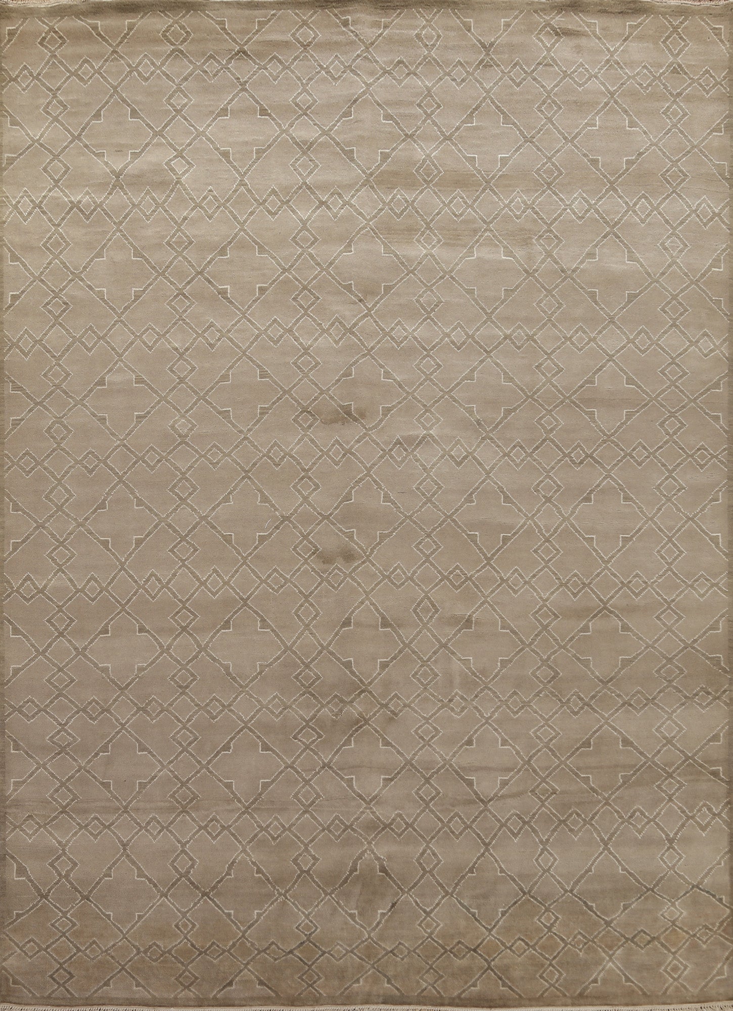 Brown Wool Moroccan Oriental Area Rug 8x11