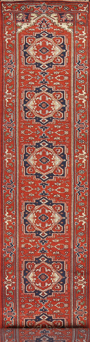 Handmade Wool Heriz Serapi Oriental Runner Rug 3x16