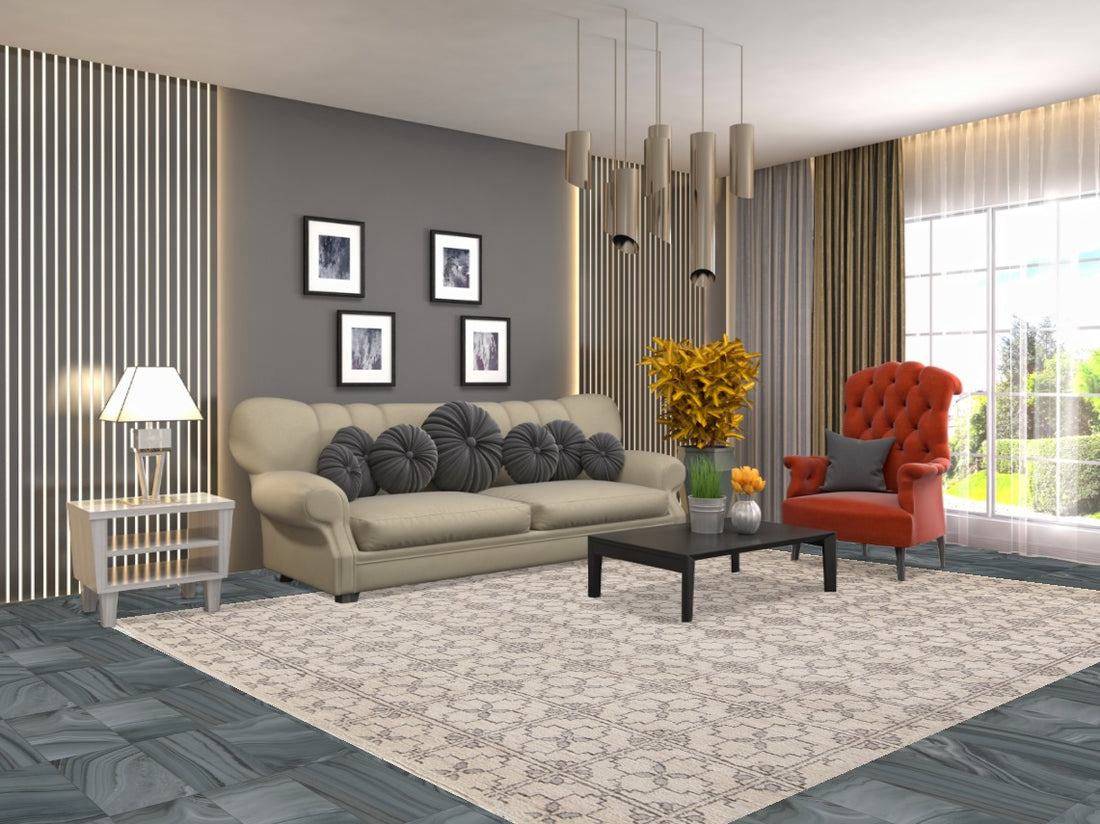 All-Over Geometric Art & Craft Oriental Area Rug 8x10