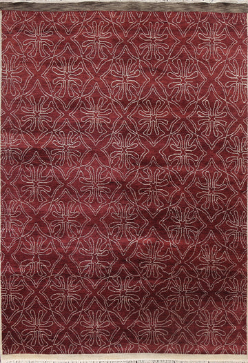Deep Red Art & Craft Oriental Area Rug 8x10