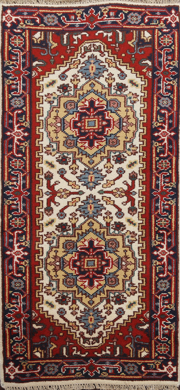 Handmade Heriz Serapi Oriental Wool Rug 3x6