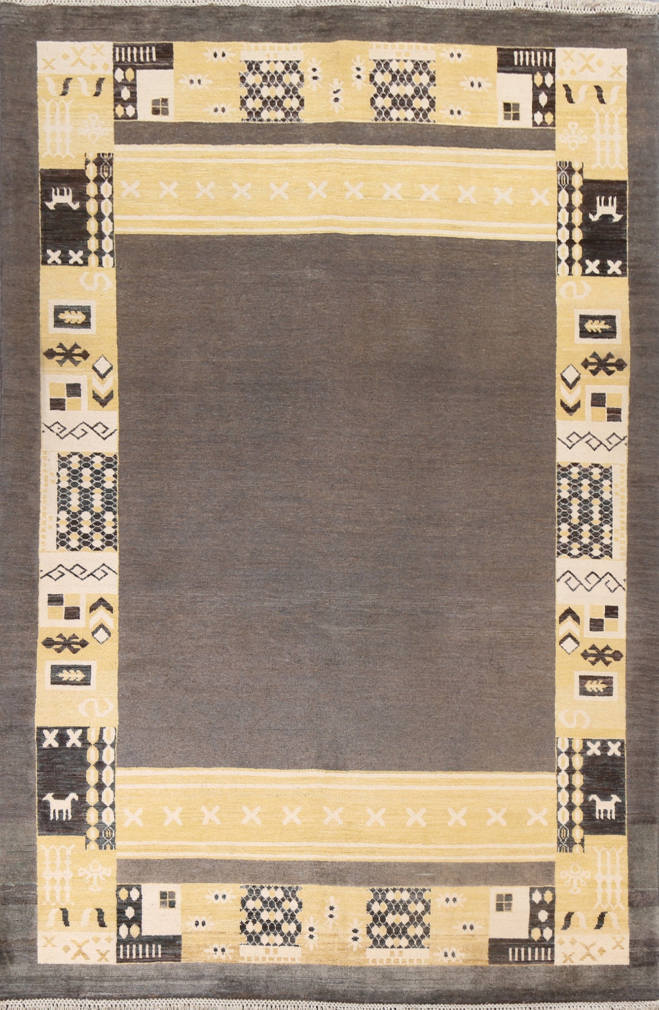 Geometric Gabbeh Kashkoli Oriental Area Rug 6x9
