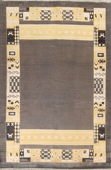 Geometric Gabbeh Kashkoli Oriental Area Rug 6x9