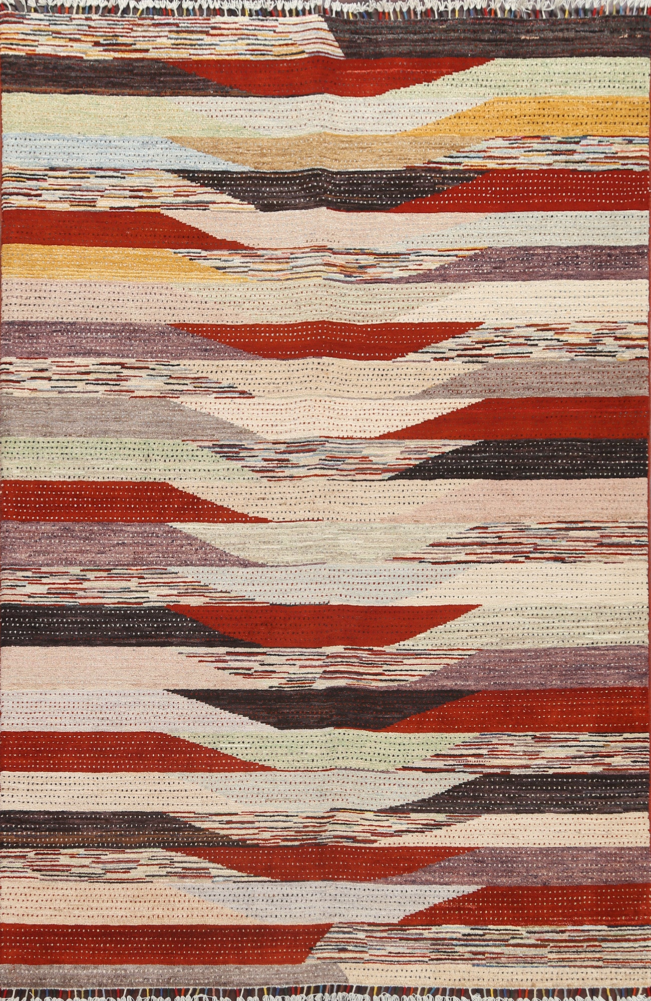 Handmade Wool Gabbeh Kashkoli Oriental Area Rug 5x8