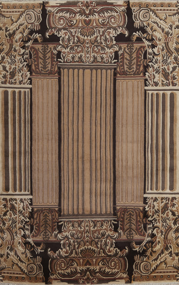 Hand-Knotted Wool Nepalese Oriental Area Rug 6x9