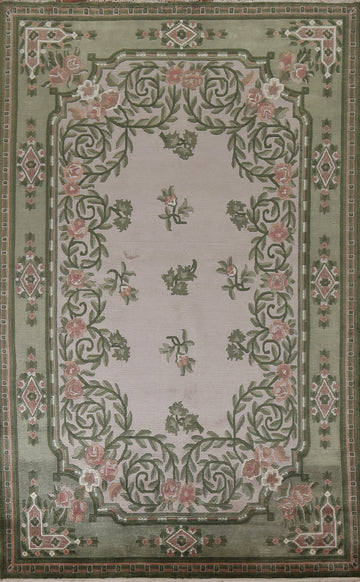 Floral Wool Nepalese Oriental Area Rug 6x9