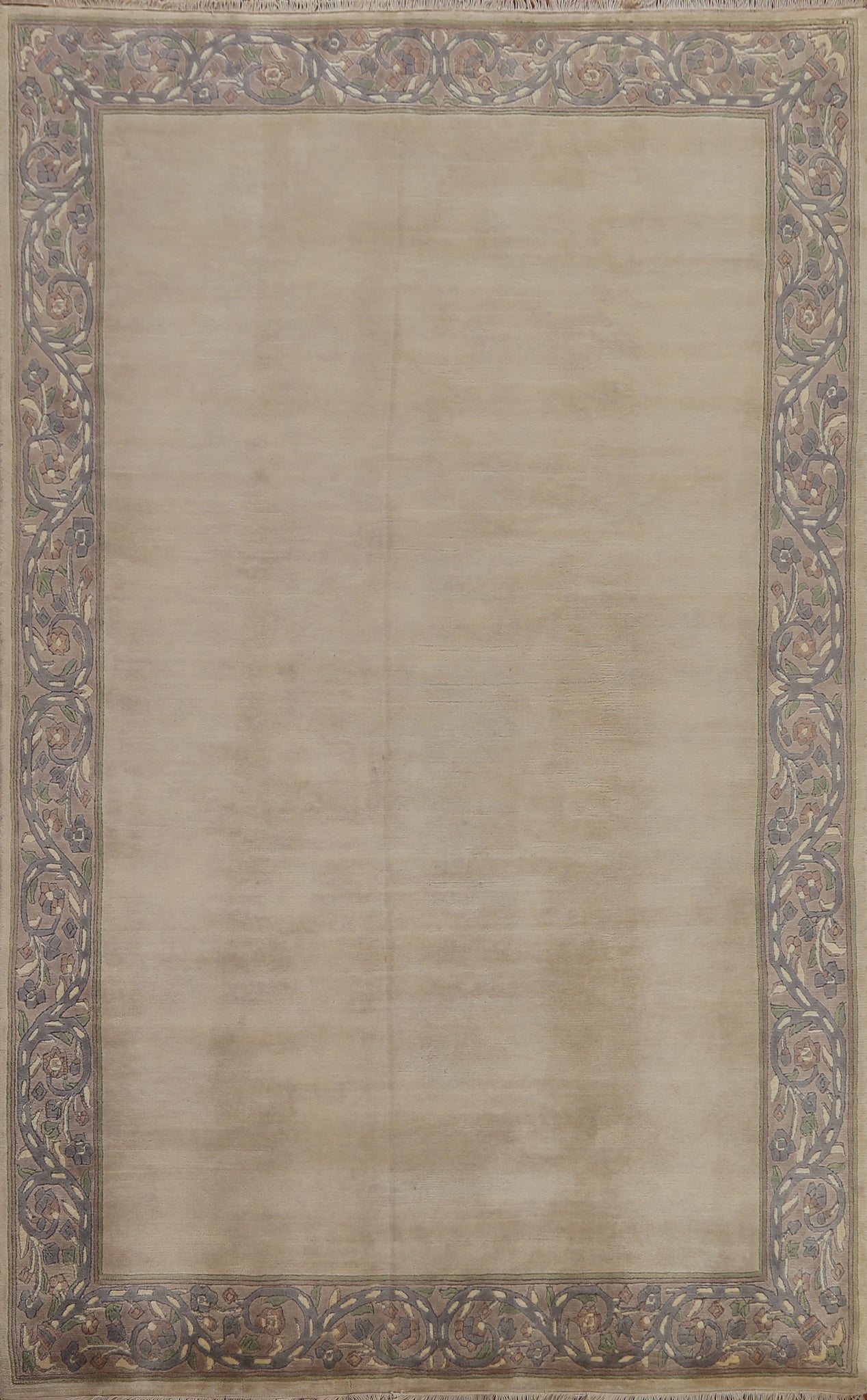 Bordered Nepalese Oriental Wool Rug 5x8