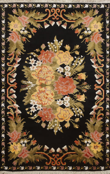 Vegetable Dye Aubusson Oriental Area Rug 4x6