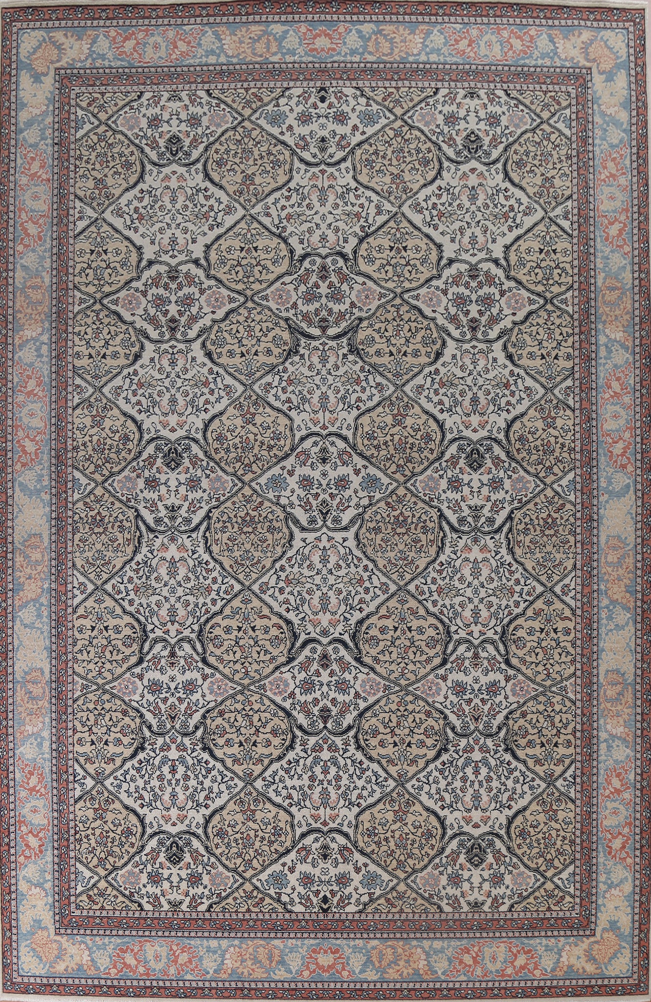 Hand-Knotted Bakhtiari Turkish Area Rug 10x13