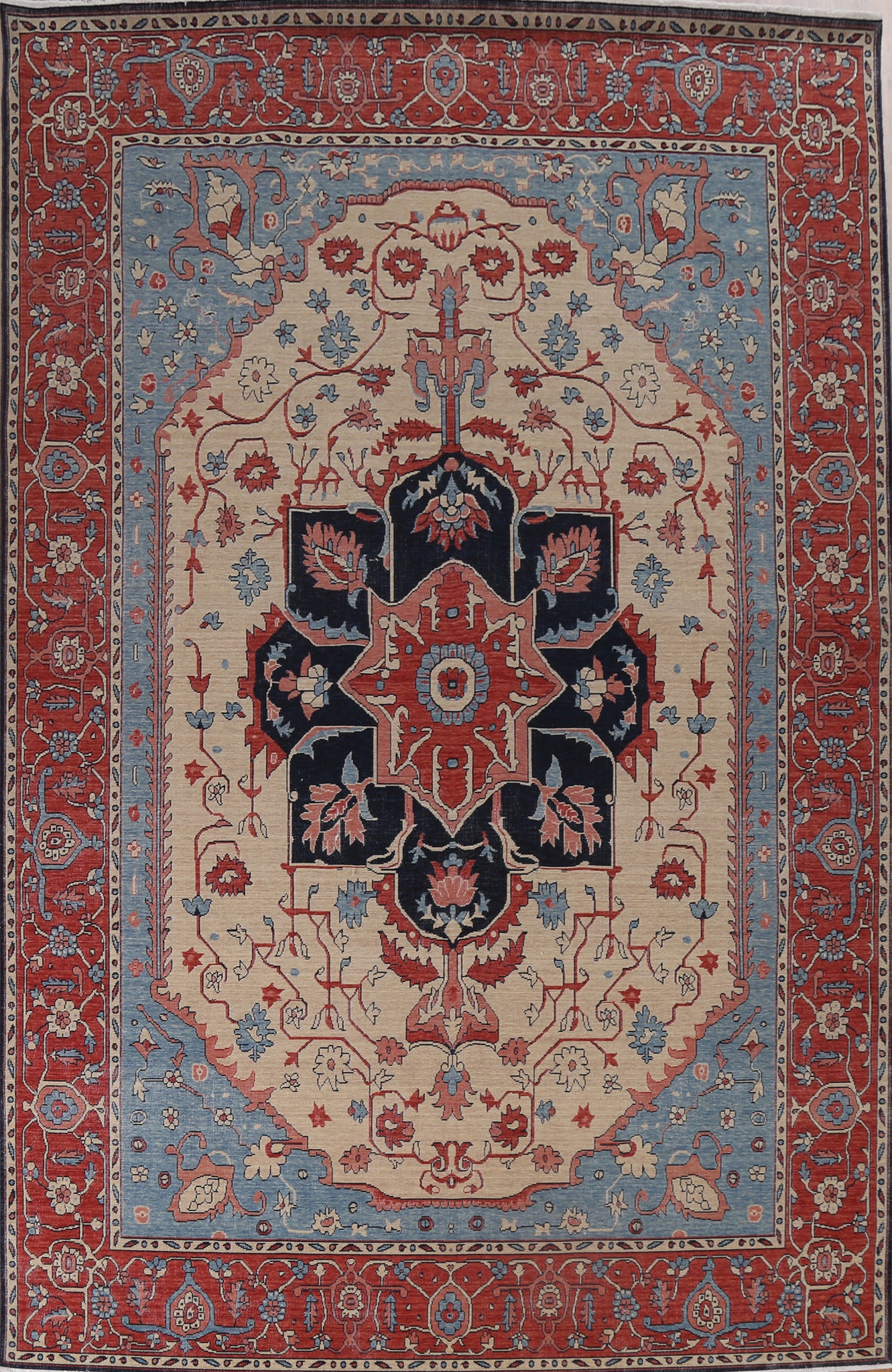 Handmade Heriz Serapi Wool Turkish Rug 9x12