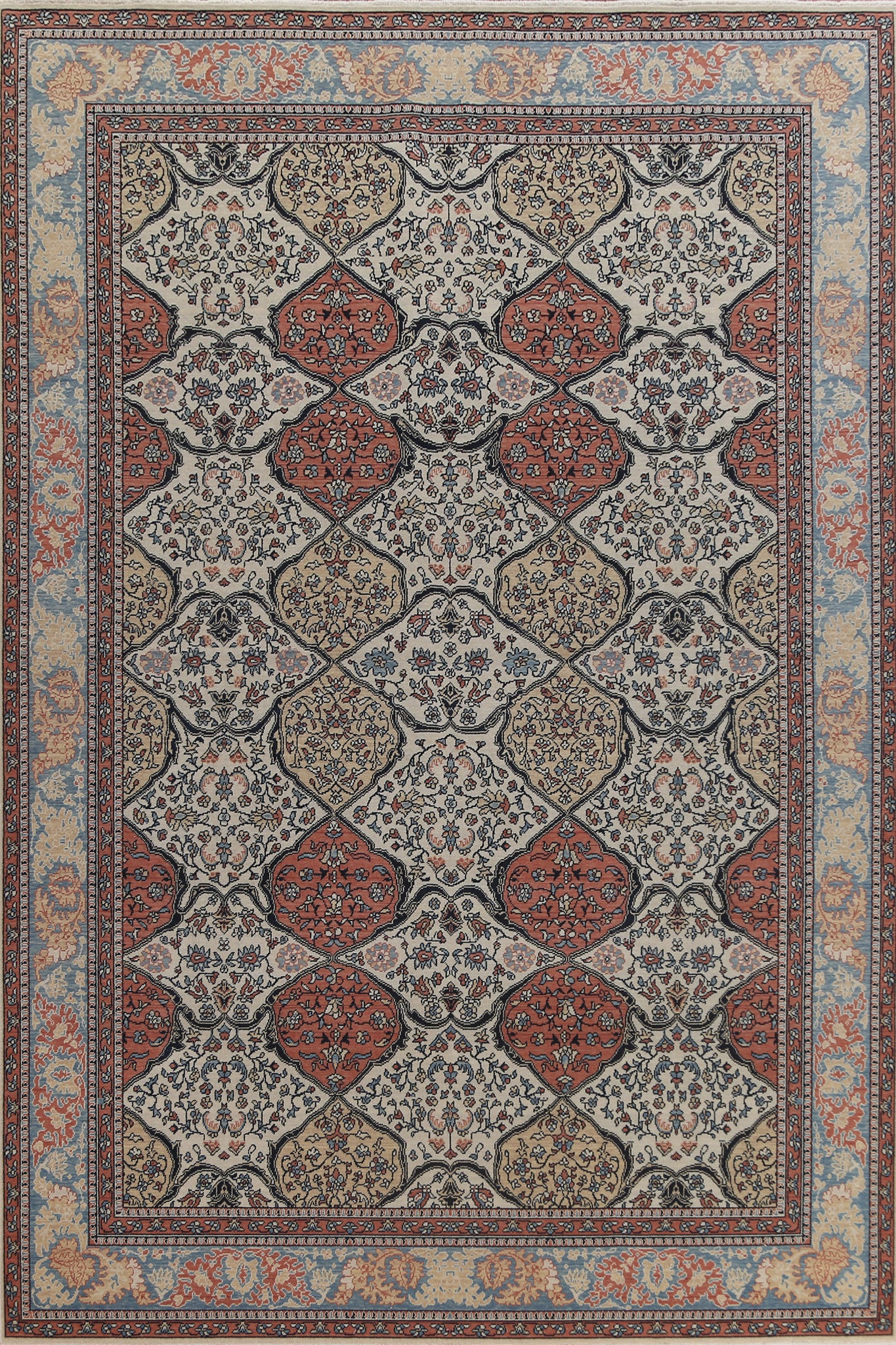 Floral Wool Bakhtiari Turkish Area Rug 9x12