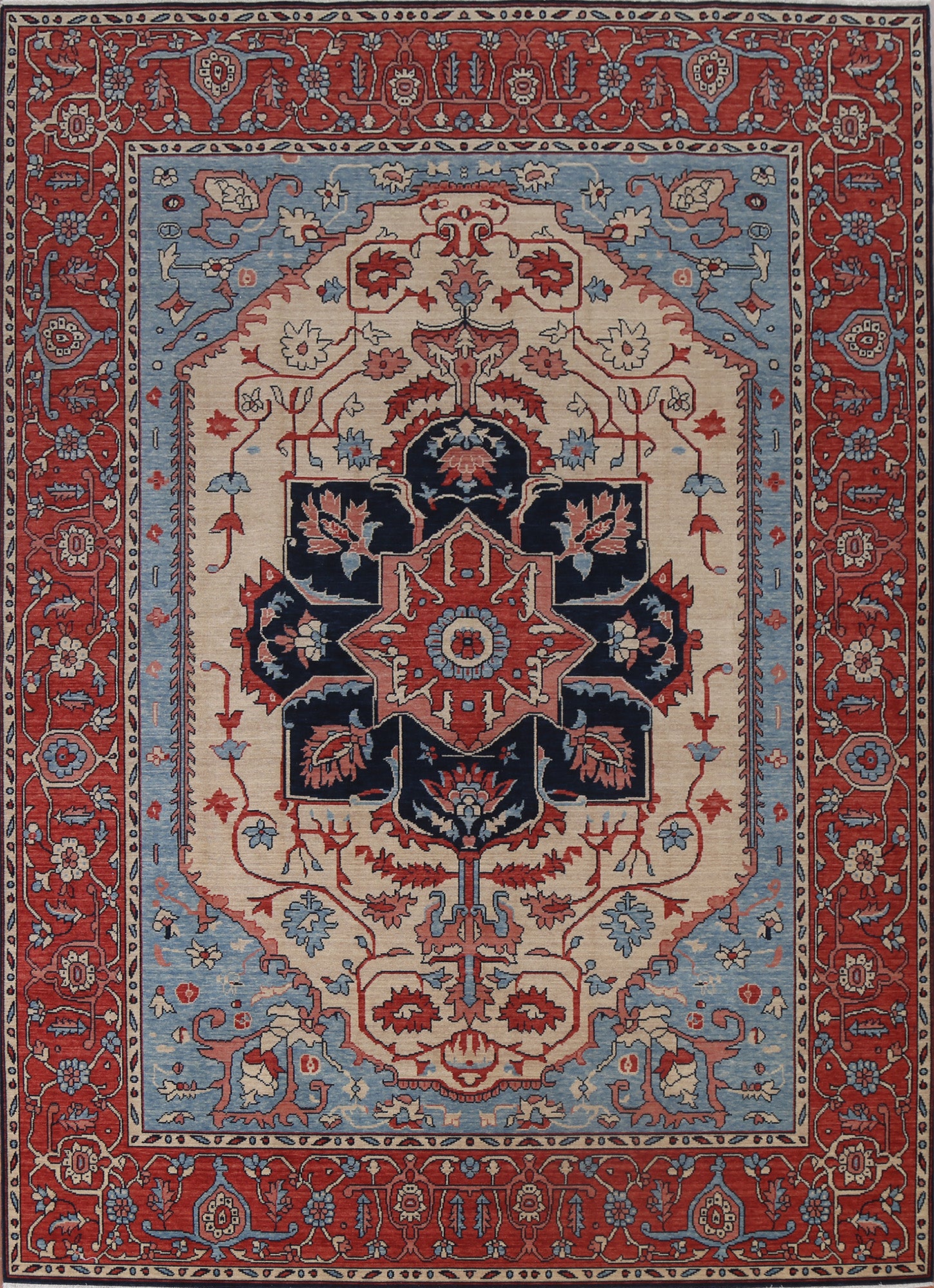 Handmade Heriz Serapi Turkish Wool Rug 8x10