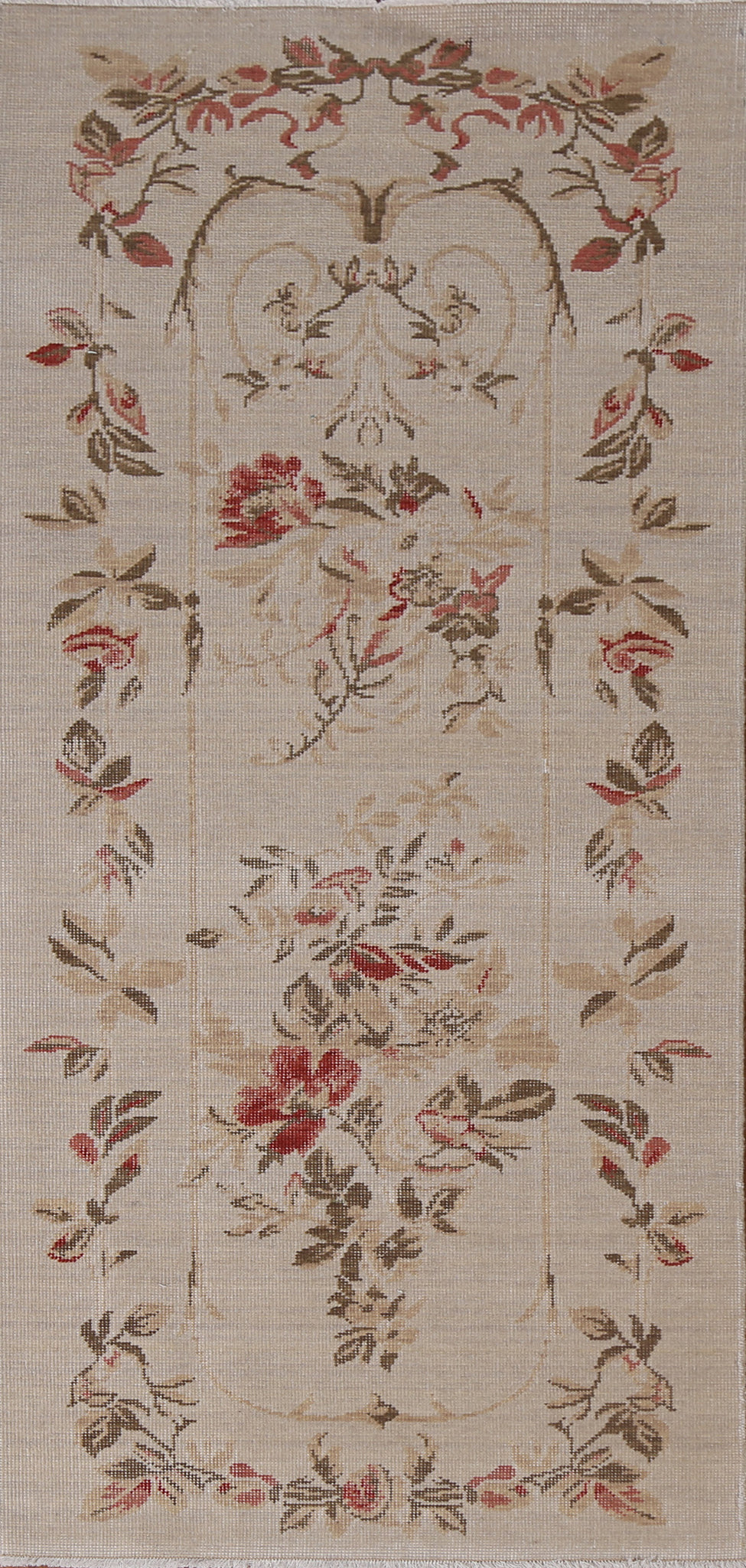 Floral Aubusson Oriental Runner Rug 2x6