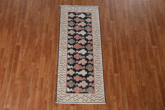 Handmade Art Deco Turkish Runner Rug 2x6