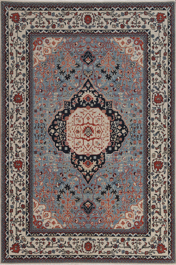 Handmade Kashan Mohtasham Turkish Wool Rug 5x7