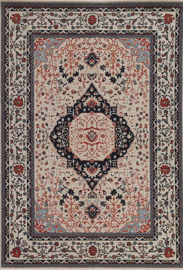 Handmade Kashan Mohtasham Turkish Wool Rug 5x7