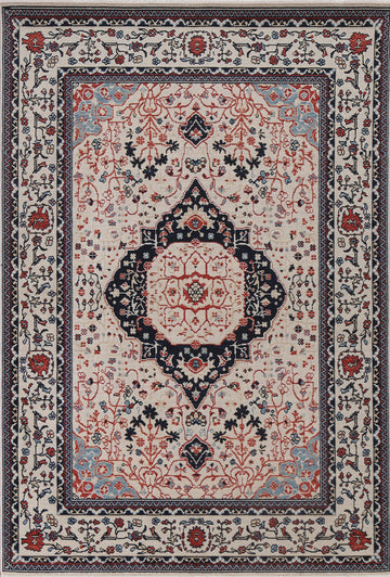 Handmade Kashan Mohtasham Turkish Wool Rug 5x7