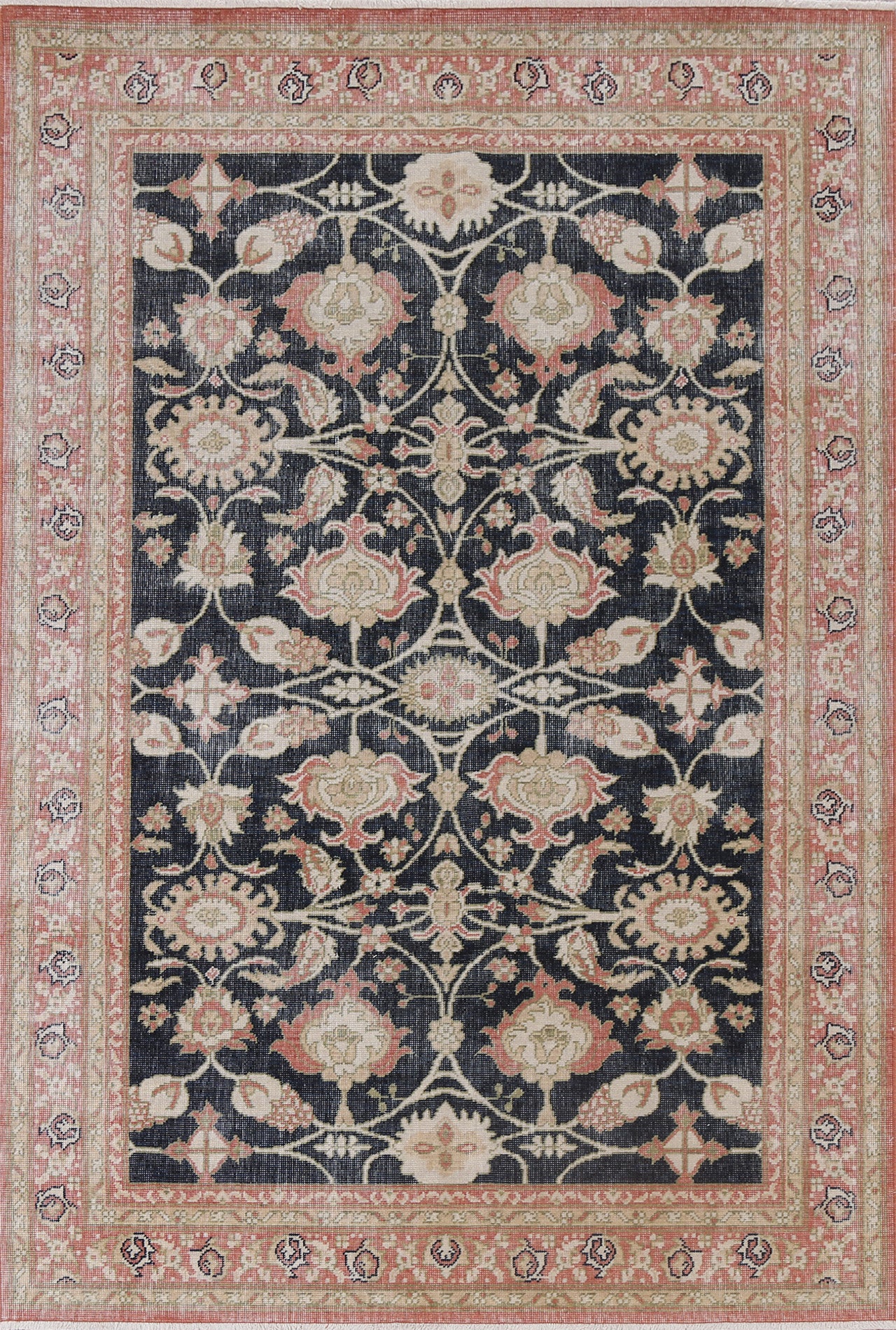 Hand-Knotted Wool Ziegler Oriental Area Rug 5x7