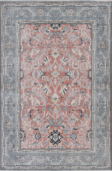 Handmade Wool Floral Ziegler Turkish Area Rug 4x6