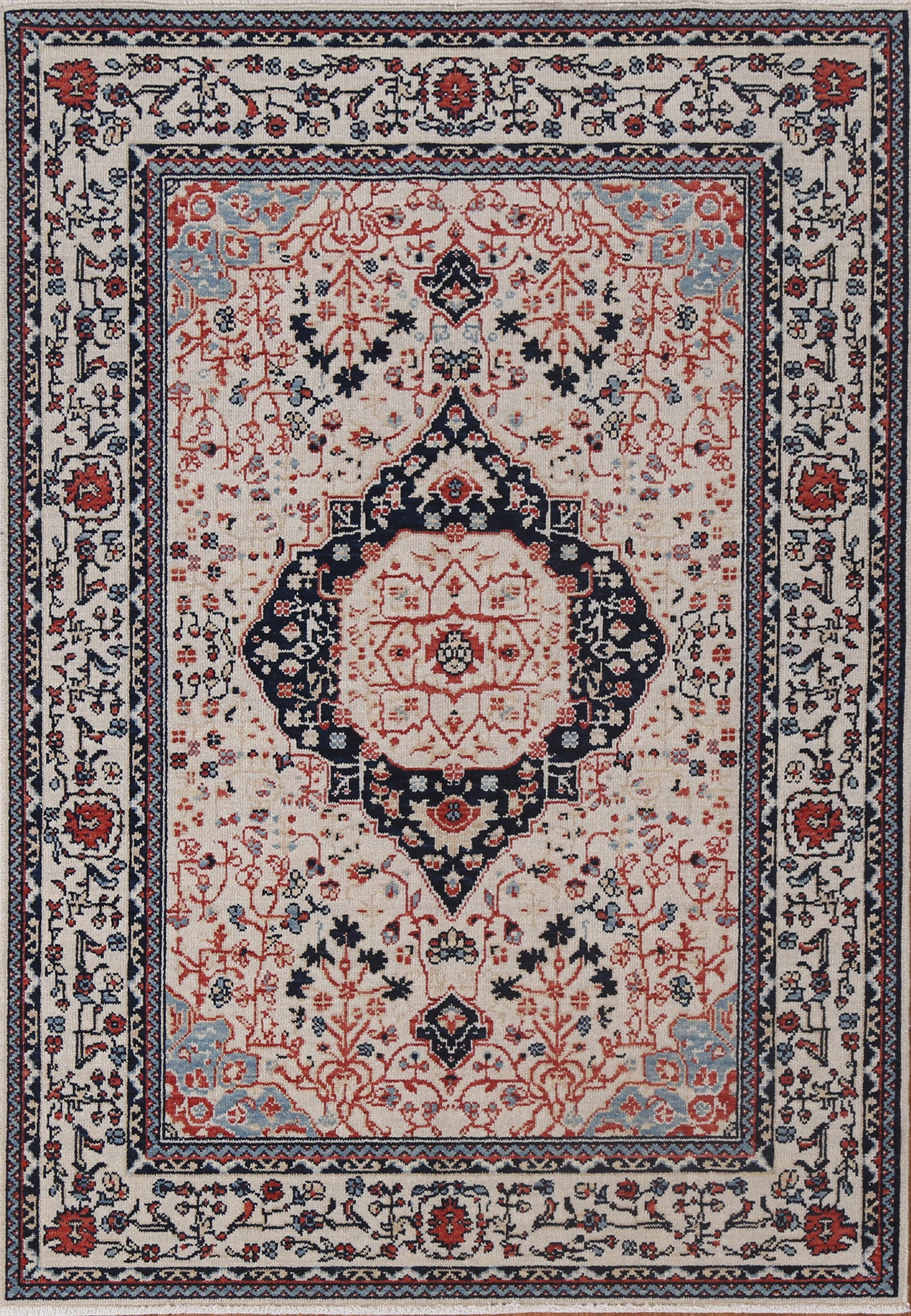 Handmade Kashan Mohtasham Turkish Wool Rug 4x6