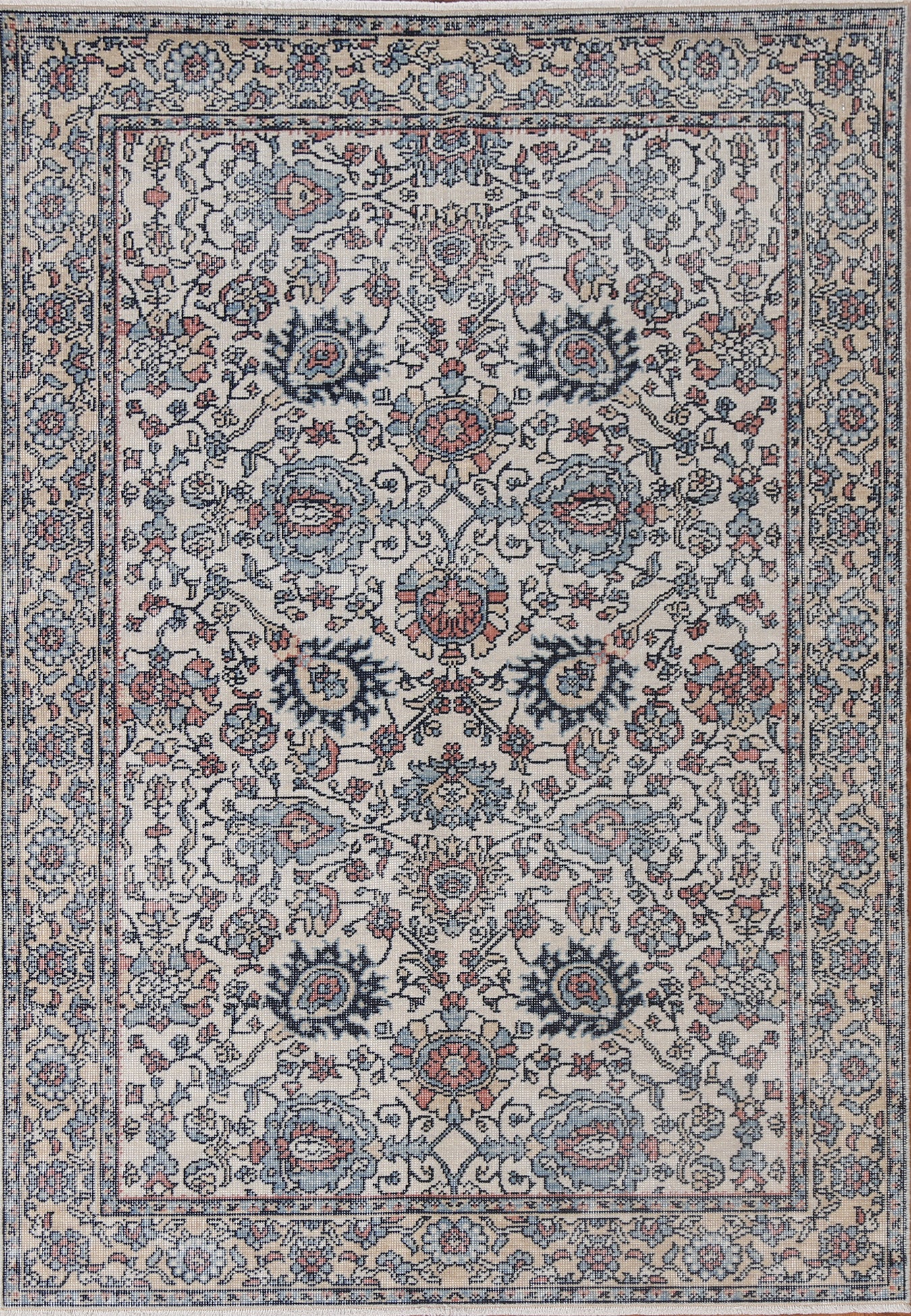 Floral Wool Ziegler Turkish Area Rug 4x6