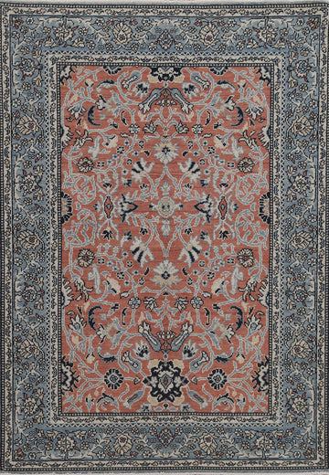 Hand-Knotted Floral Ziegler Turkish Wool Rug 4x6