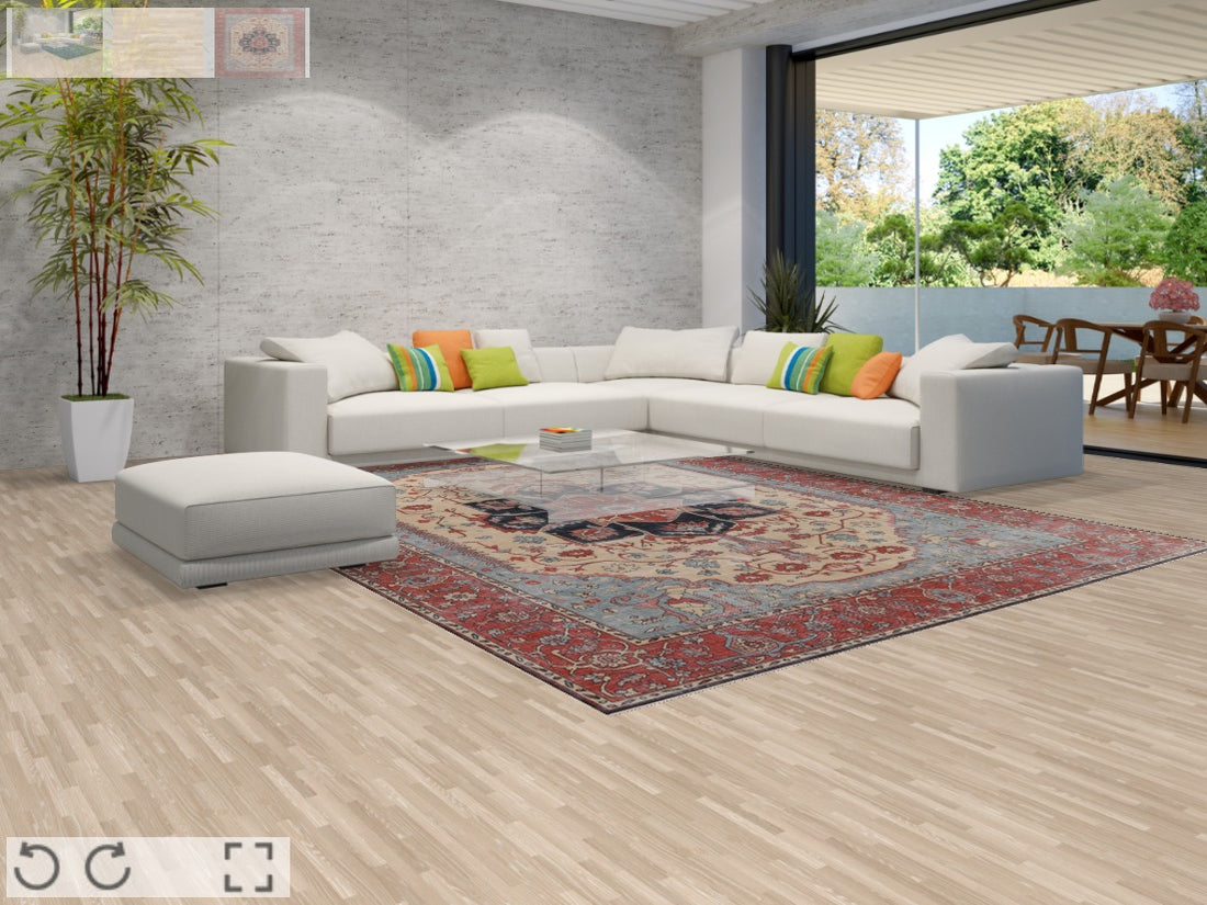 Hand-Knotted Wool Heriz Serapi Oriental Area Rug 10x13