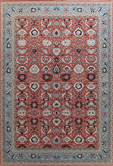 All-Over Red Wool Sultanabad Ziegler Oriental Area Rug 10x13