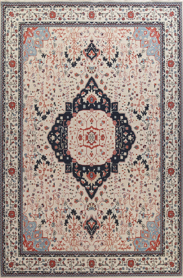 Floral Kashan Mohtasham Wool Turkish Rug 10x13